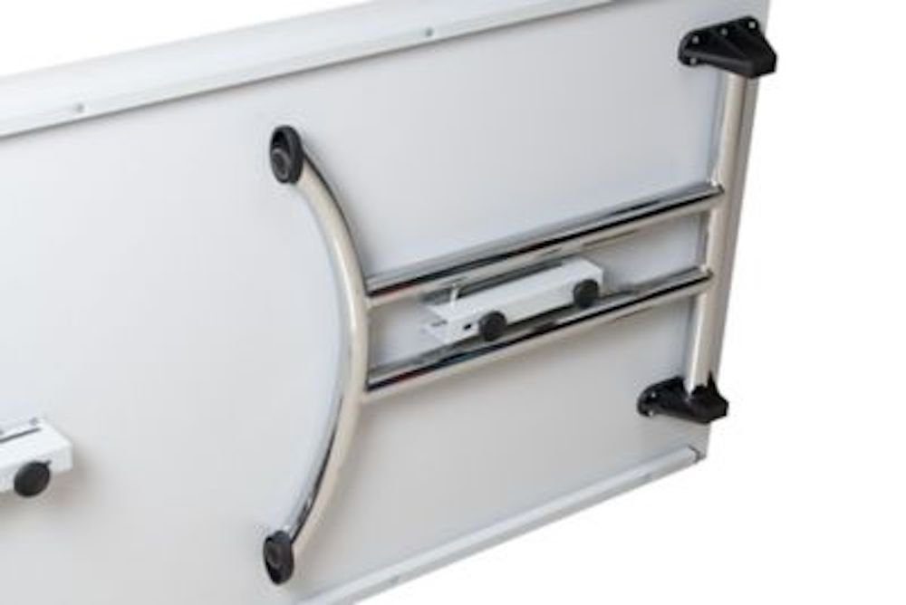 PROREGAL® Klapptisch Klapptisch Lizard, C-Fuß-Gestell, HxBxT 75x140x70cm, Chrom-Buche