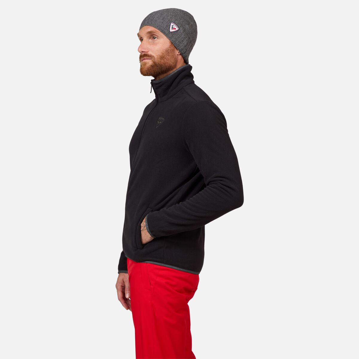 Herrenfleecejacke mit durchgehendem Reißverschluss Strawpile