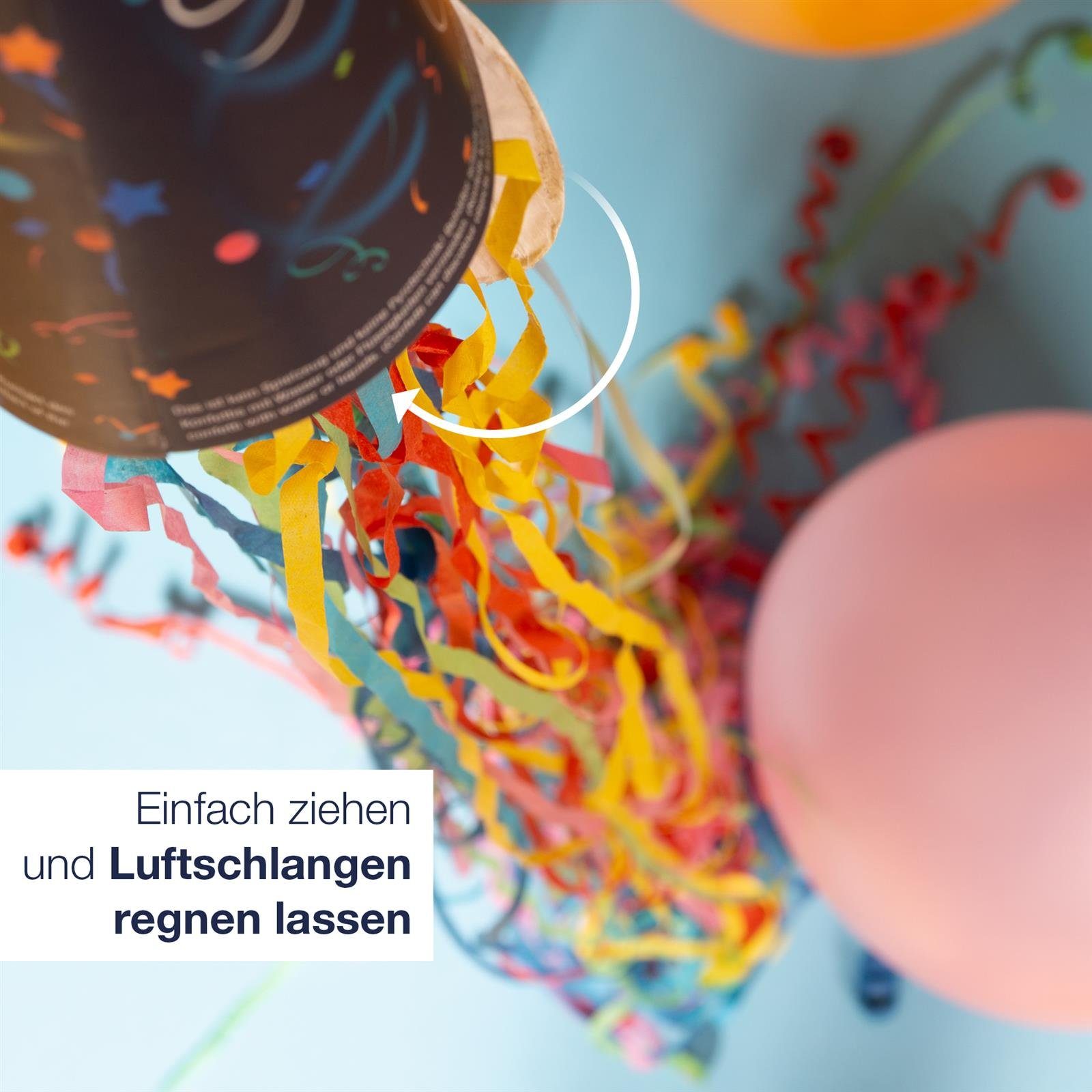 ILP Konfetti 6x Party Popper Hut, Konfettikanone ohne Knall - Bunter Partyspaß - 15,5 cm
