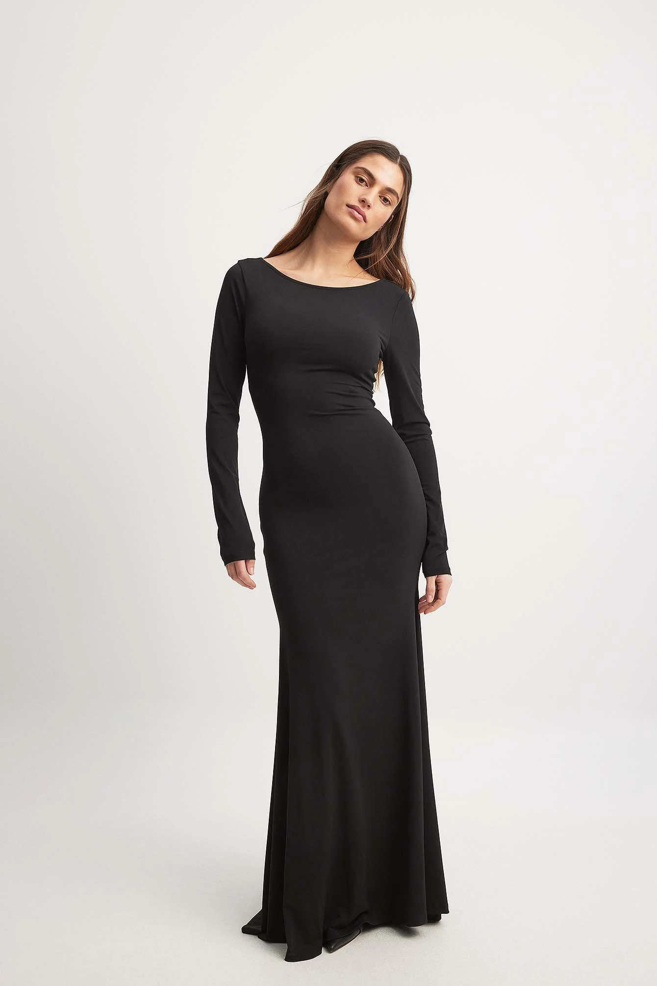 Jersey-Maxikleid mit Meerjungfrauen-Saum