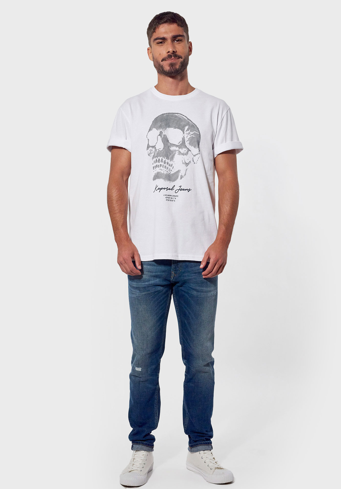 RODIK  T-shirt blanc Homme en 100% coton bio