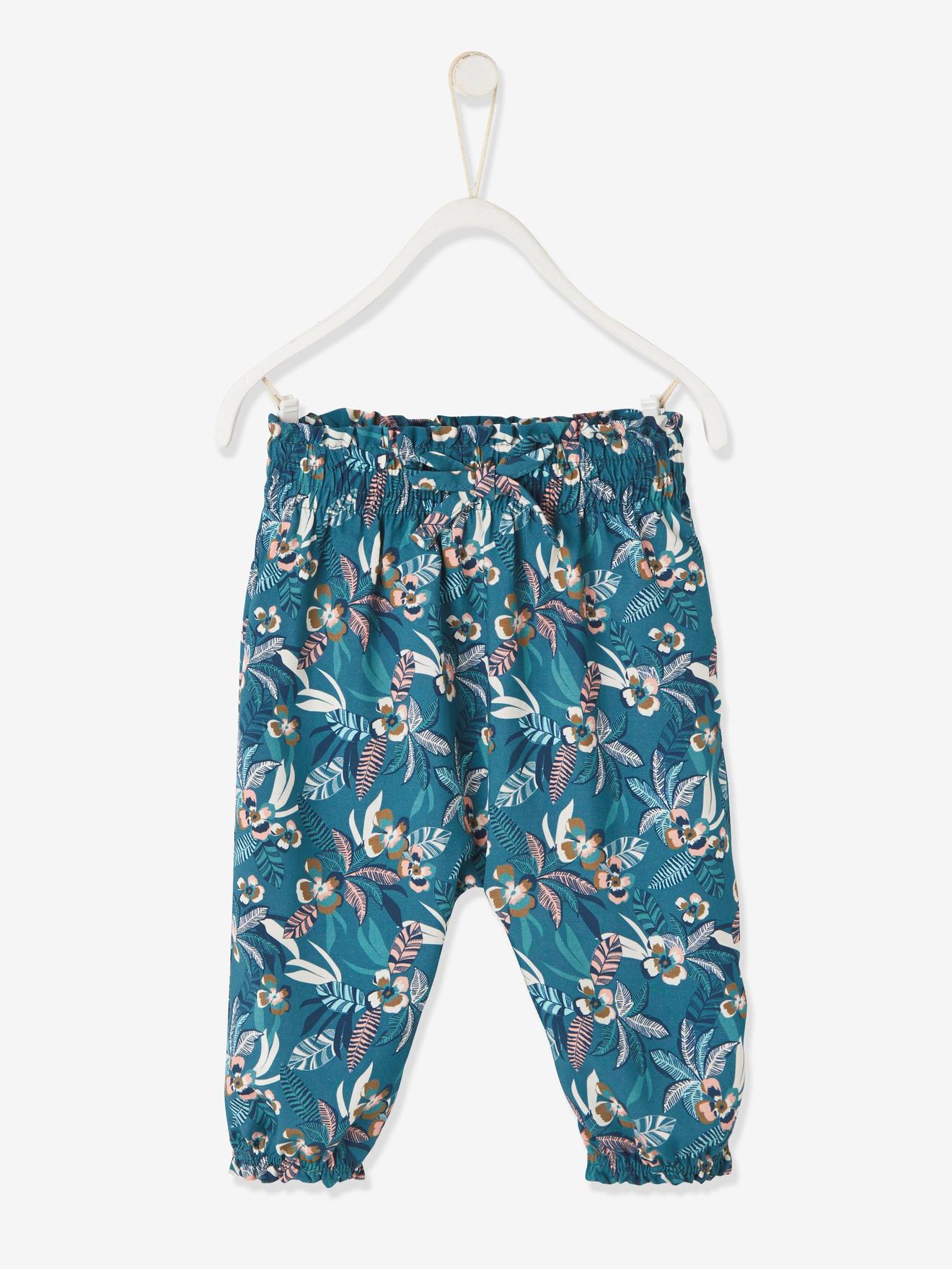 Pantalon imprimé bébé fluide écru