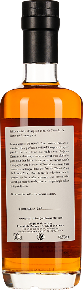Maison Benjamin Kuentz Whisky Single Malt Un fût à part Cotes de Nuits Finish 0,5 Liter im Geschenkkarton