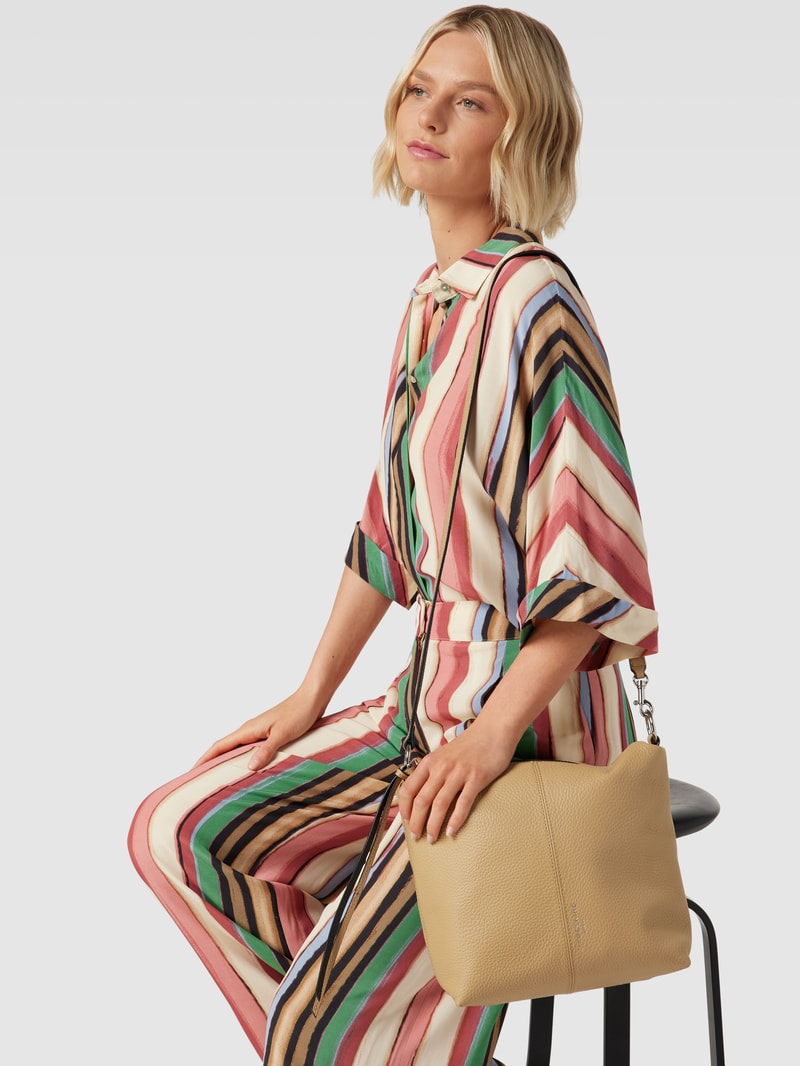 Hobo Bag aus Leder mit Label-Detail Modell 'AISSA' in sand