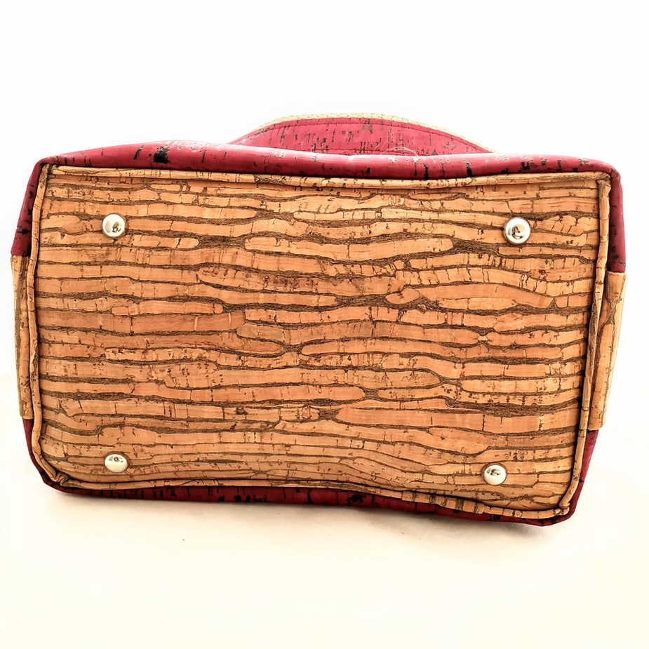 TIKIWE Handtaschen rot Totebag aus Kork