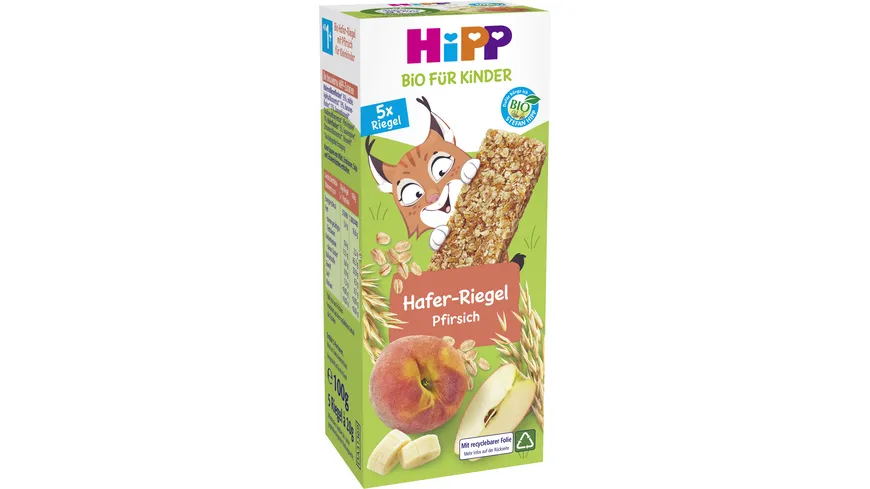 HiPP Bio für Kinder Luchs Hafer Riegel Pfirsich 100 g