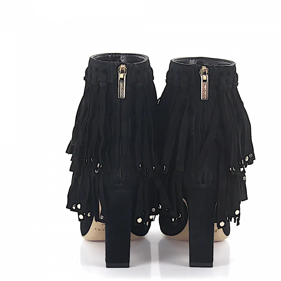Jimmy Choo - Stiefeletten Wildleder Metallverzierung schwarz - schwarz