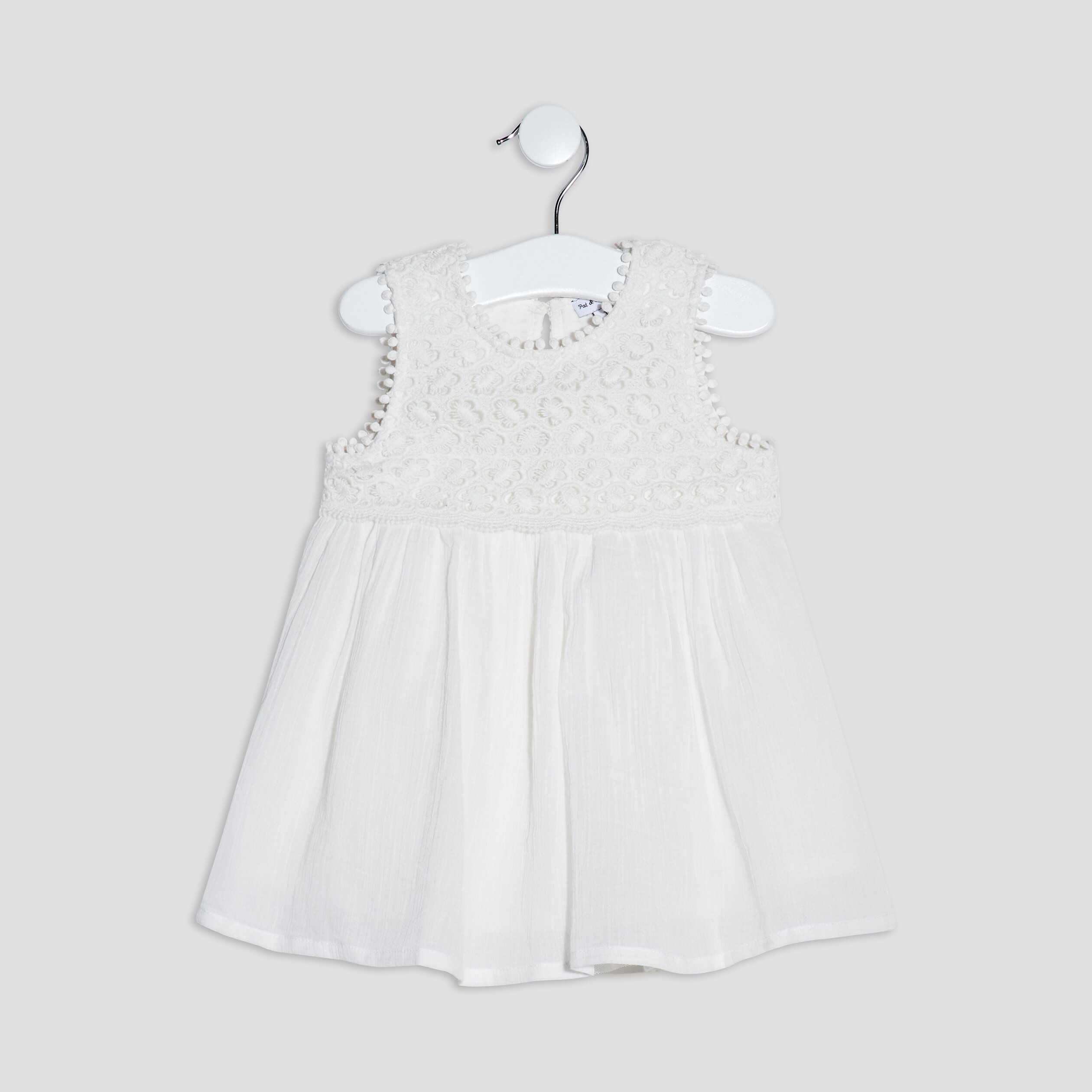 Robe évasée sans manches blanc bébé fille | La Halle