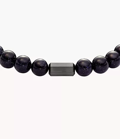 Fossil Armband Galaxy Beads Sandstein rekonstruiert dunkelblau