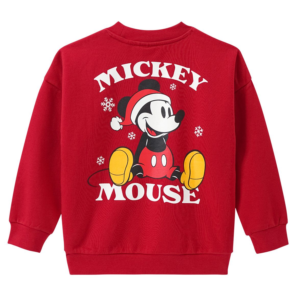 Micky Maus Weihnachtssweatshirt mit Print dunkelrot