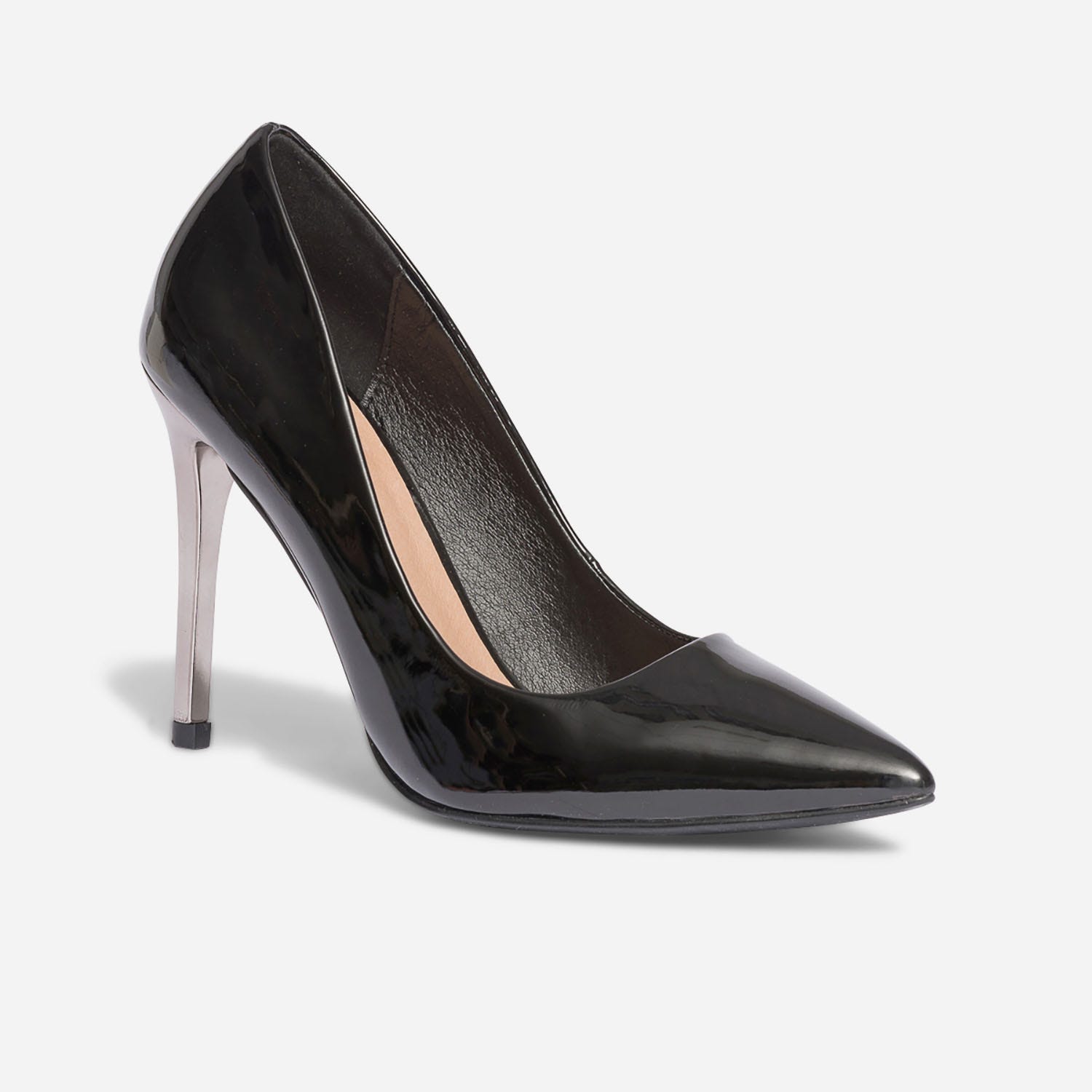 Stiletto TEXTO noir verni à talon miroir