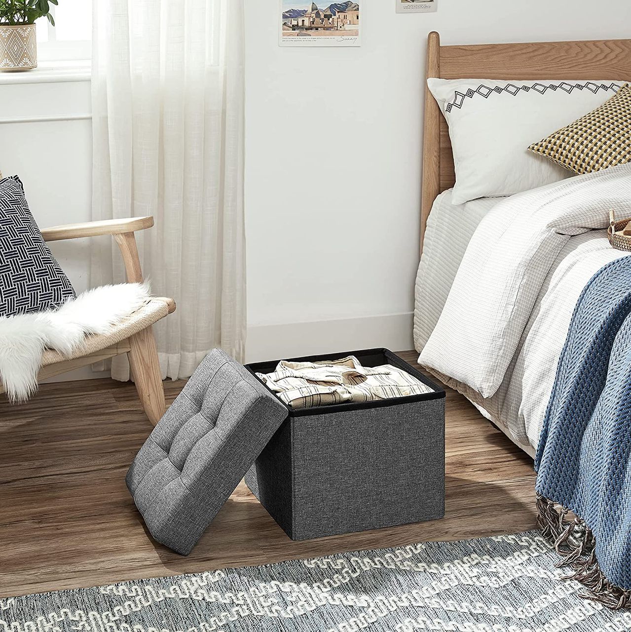 Songmics Sitzhocker mit Stauraum, 40 L