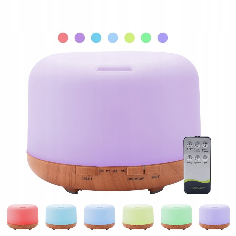 AKKEE Diffuser 500ml Aroma Diffuser, Ultraschall Aromatherapie Diffuser, 0,50 l Wassertank, für Ätherische Öle, Luftbefeuchter mit Timer, Automatische Abschaltung