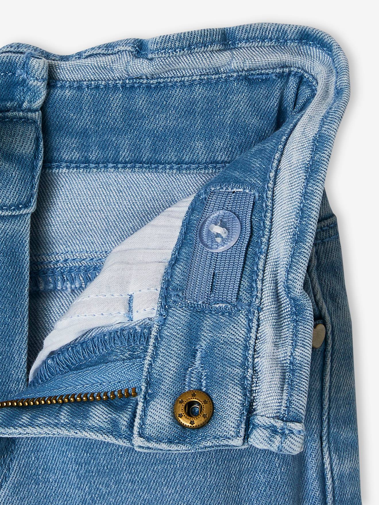 Pantacourt denim à noeud fille double stone