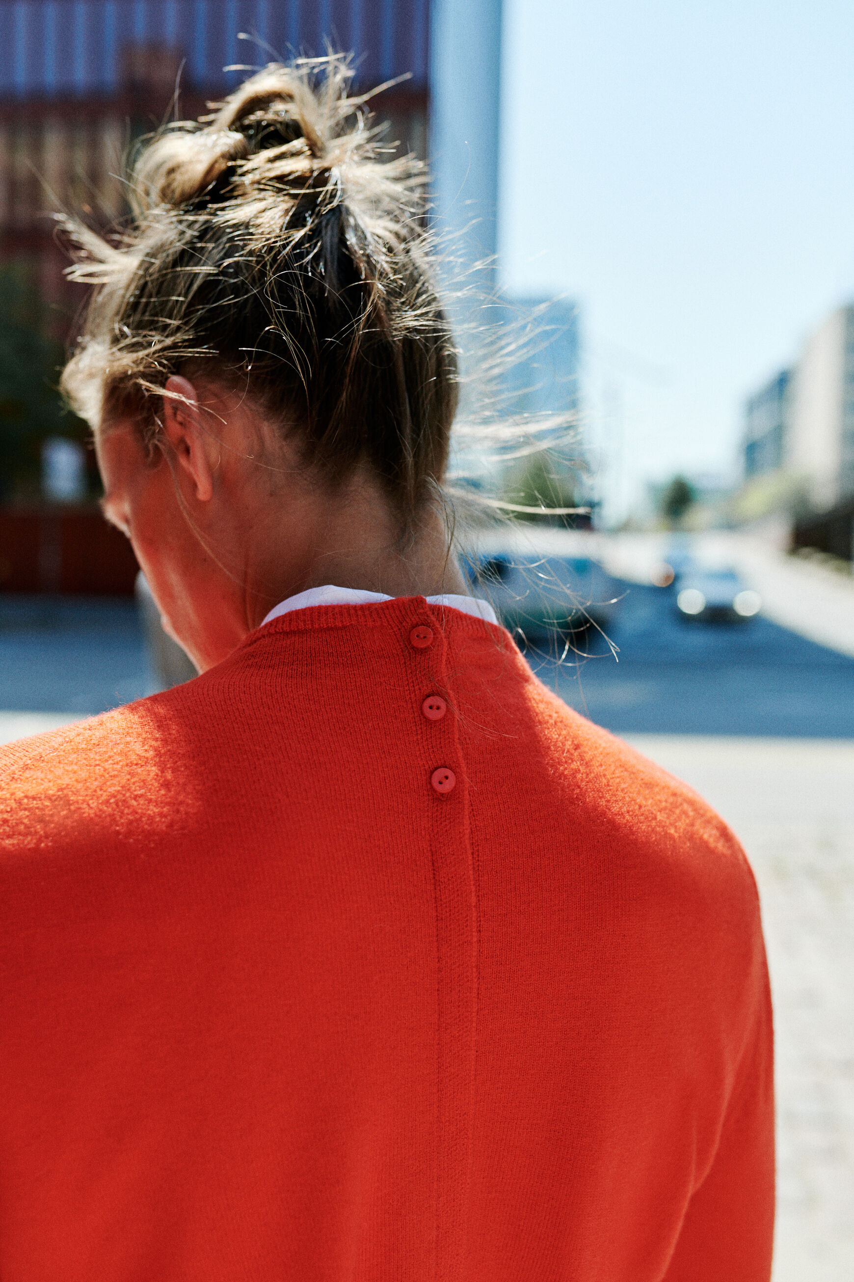 pull vera 100% laine orange femme