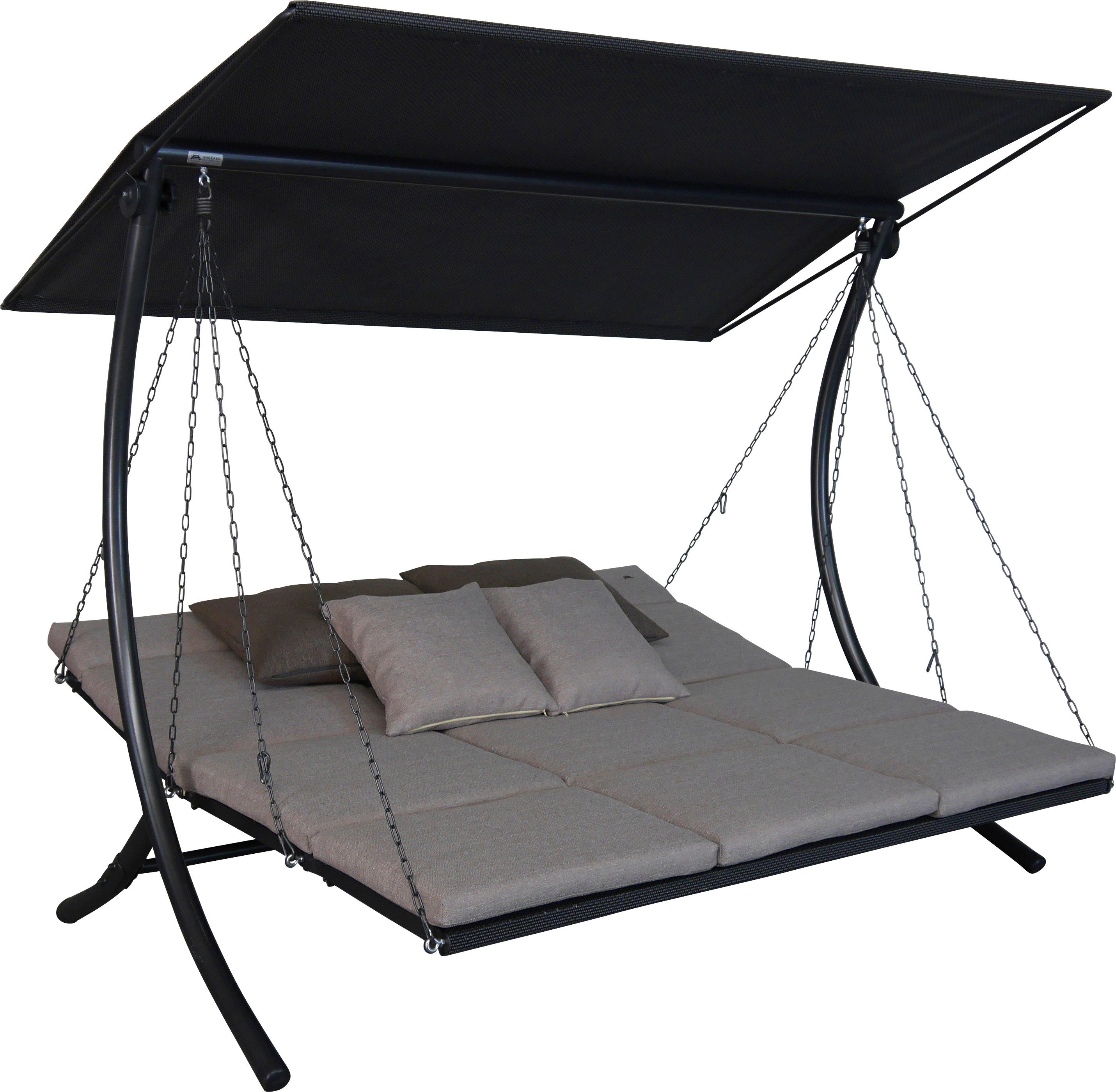 Angerer Freizeitmöbel Hollywoodschaukel Swing Smart sand, 3-Sitzer, Bettfunktion, wetterfest