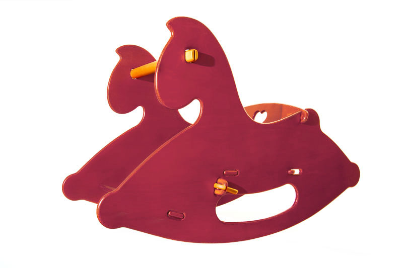 MOOVER Toys Schaukelpferd aus Holz (rot solid) / rocking horse