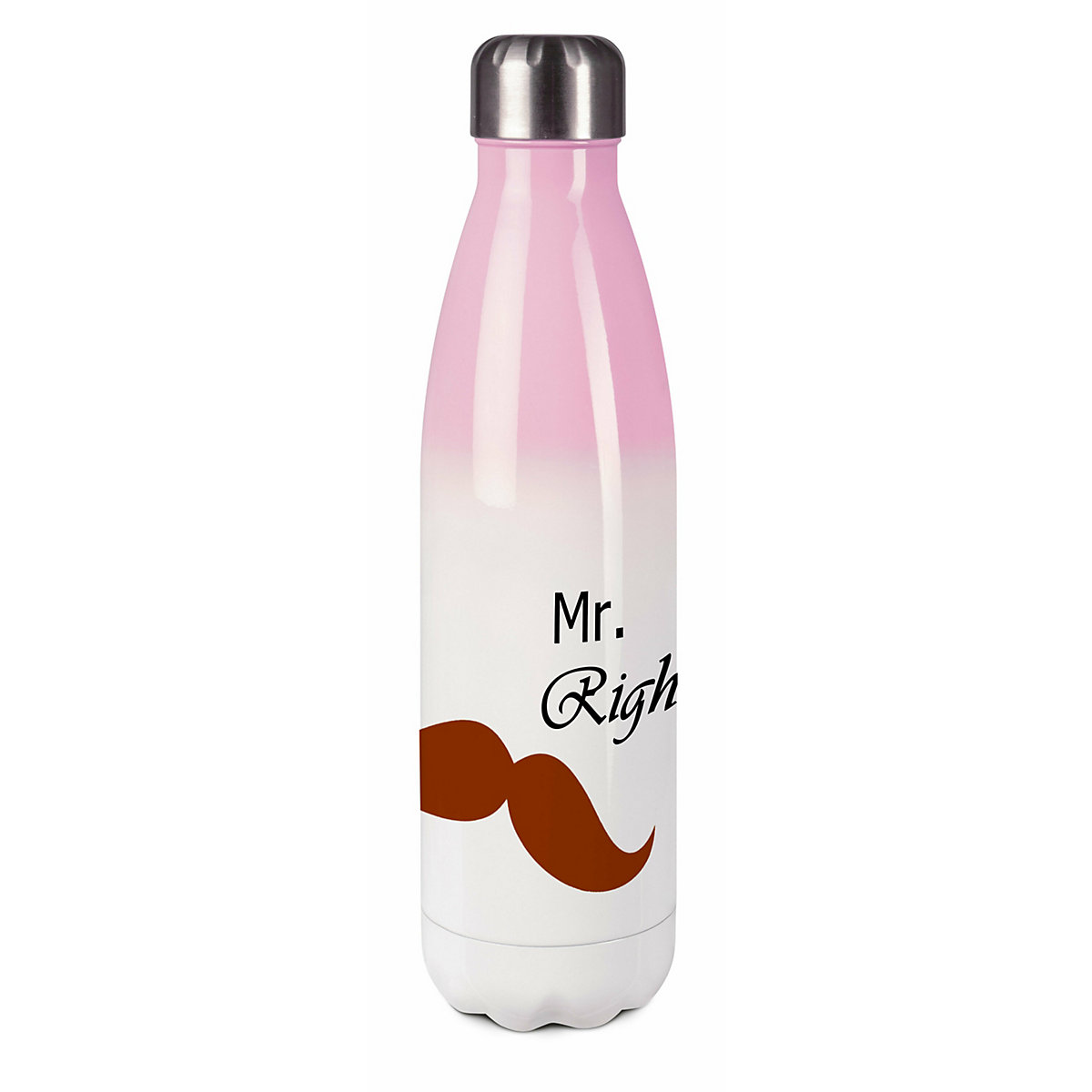Edelstahl Kinder Thermoflasche / Trinkflasche bunt Bart mustache Spülmaschinenfest, Auslaufsicher, Bruchfest, Doppelwandig, Für Heißgetränke geeignet, Mit Deckel, Isoliert