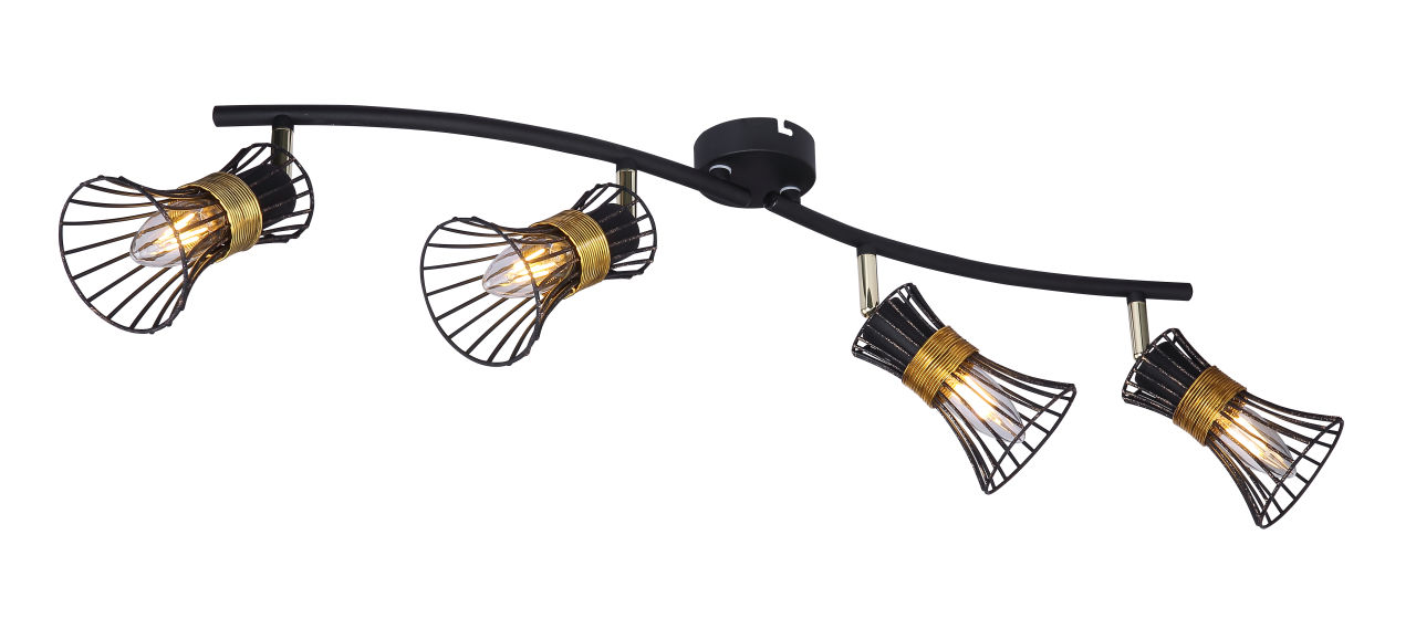 Globo Lighting - PURRA - Strahler Metall schwarz, 4x E14
