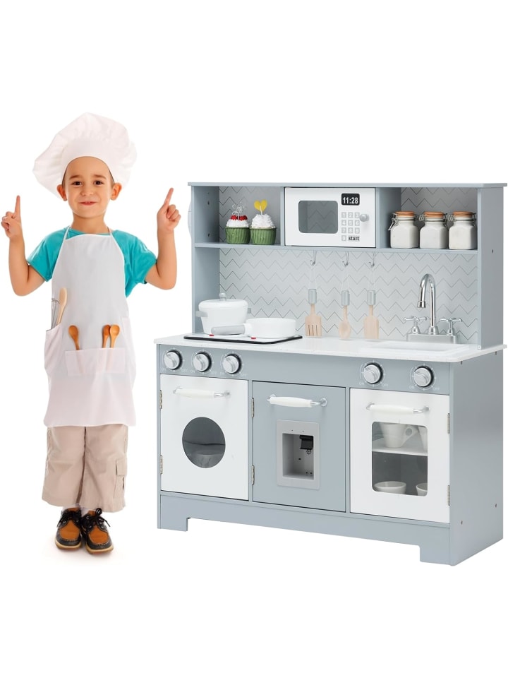COSTWAY Spielküche ab 3 Jahren in Grau günstig kaufen 76 cm
