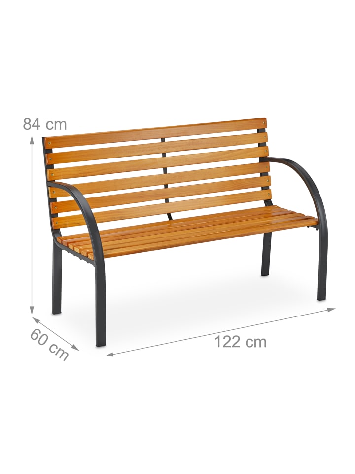 relaxdays Gartenbank in Natur - (B)122 x (H)84 x (T)60 cm günstig kaufen onesize