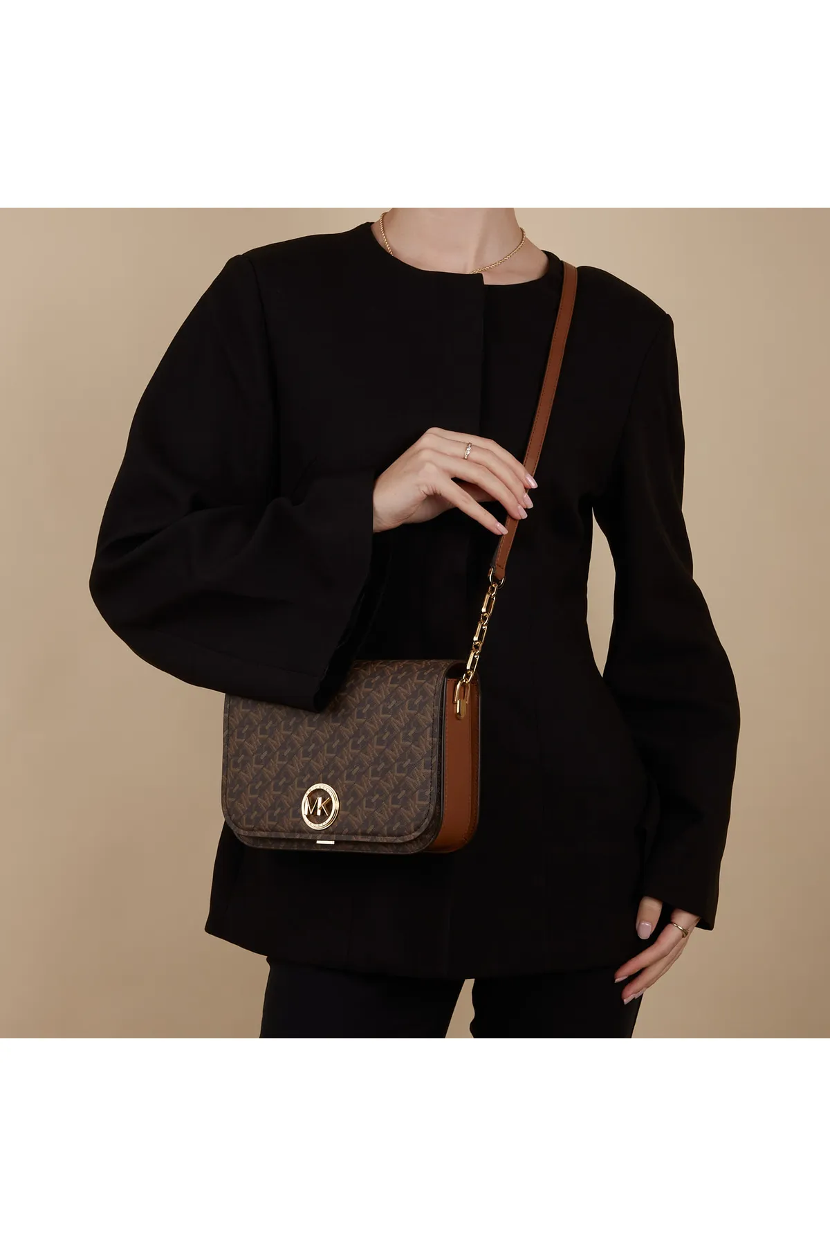 1'ASLAN  Michael Kors Delancey Damen Umhängetasche Braun 30s4gd8m2i-227