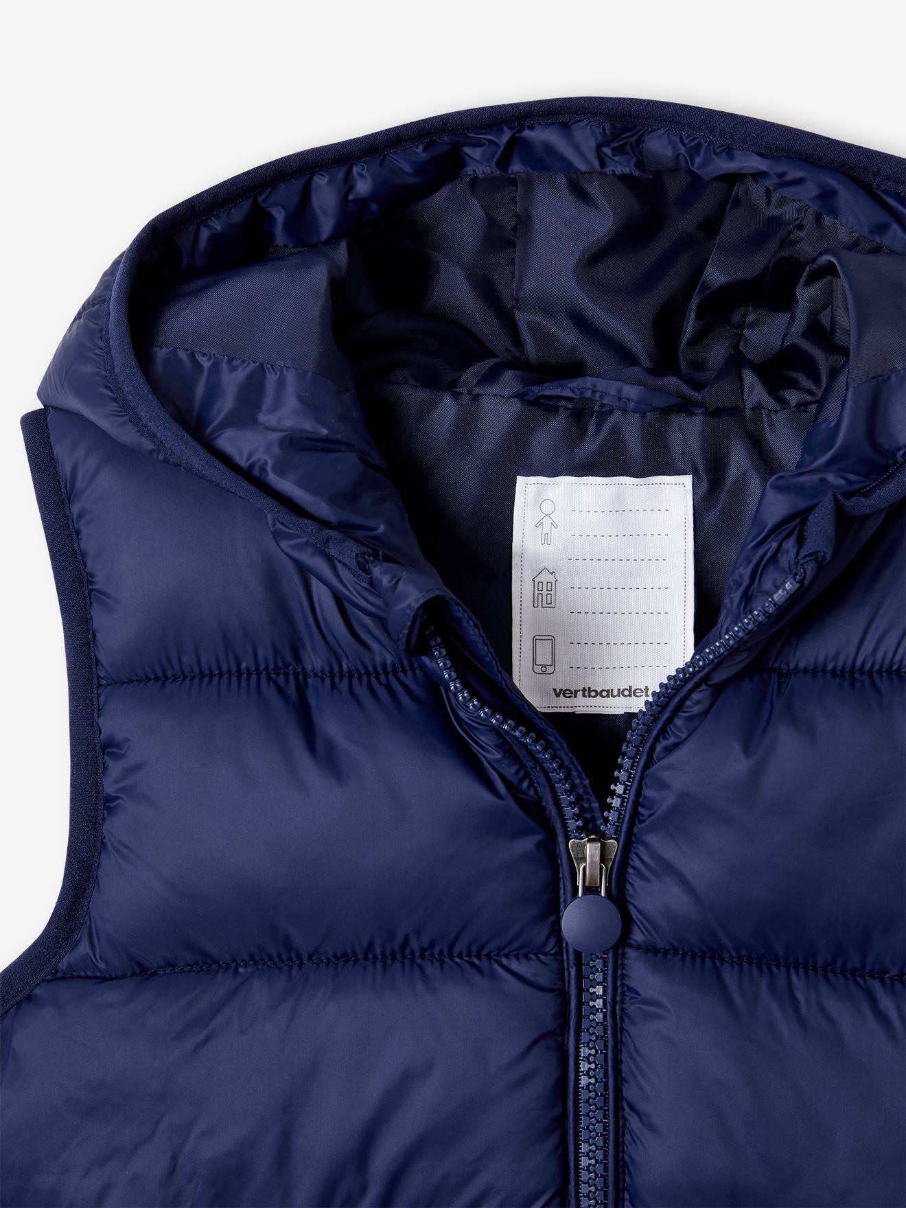 Vertbaudet Jungen Steppweste mit Kapuze & Recyclingmaterial - khaki