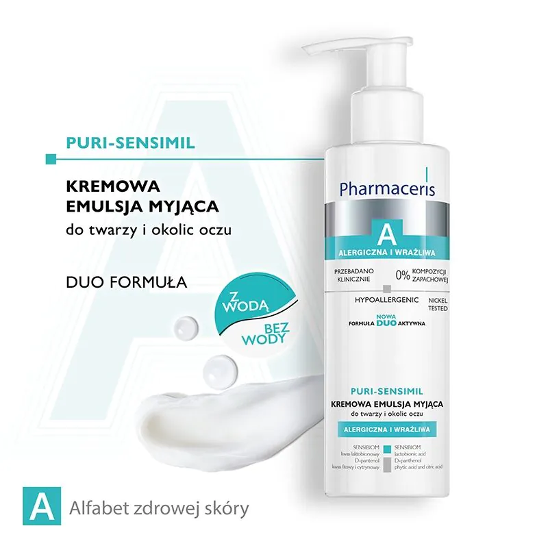 Pharmaceris A Puri-Sensimil Κρεμώδες καθαριστικό γαλάκτωμα για το πρόσωπο και την περιοχή των ματιών