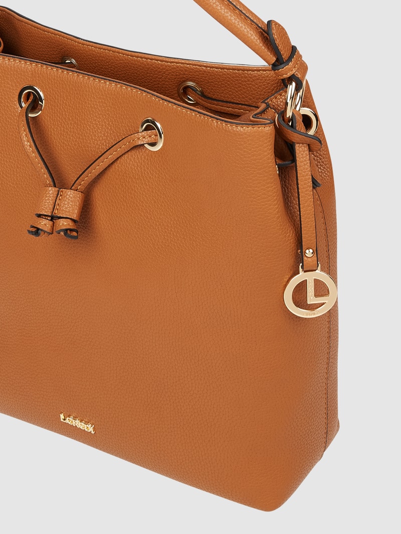 Hobo Bag in Leder-Optik in cognac