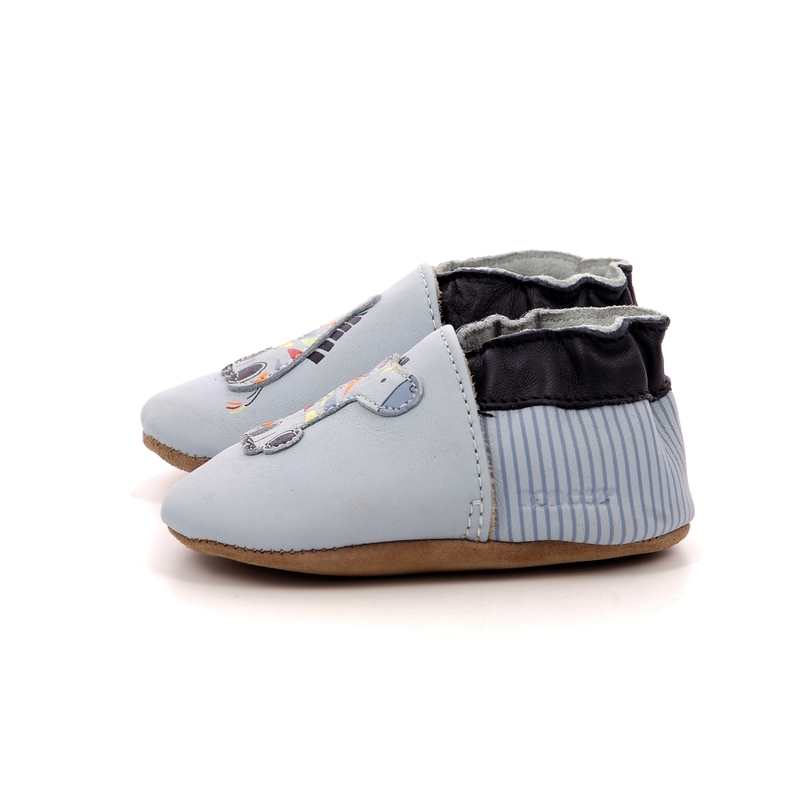 Chaussons cuir tannage vegetal Zebra Rainbow