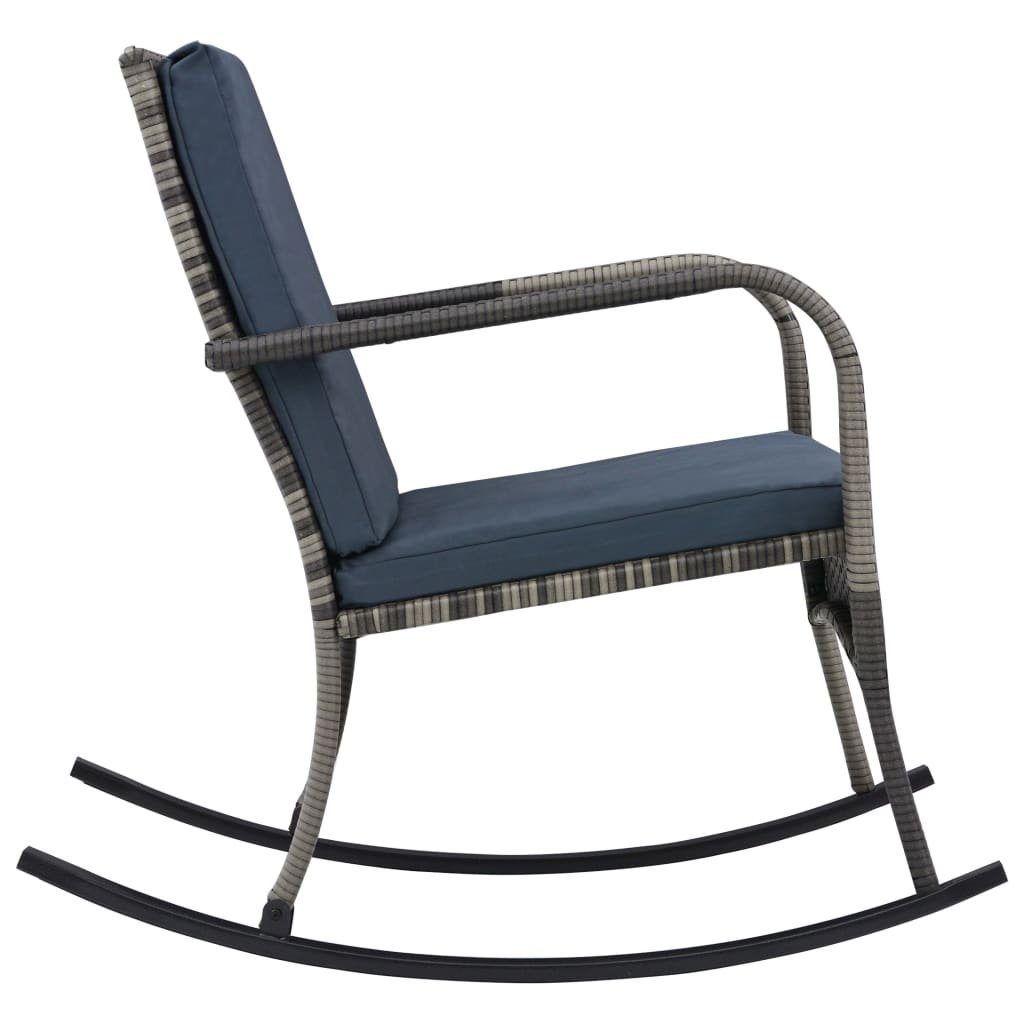 möbelando Schaukelstuhl Bahrenfleth (B/H/T: 64x91x101 cm), aus Rattan in Anthrazit