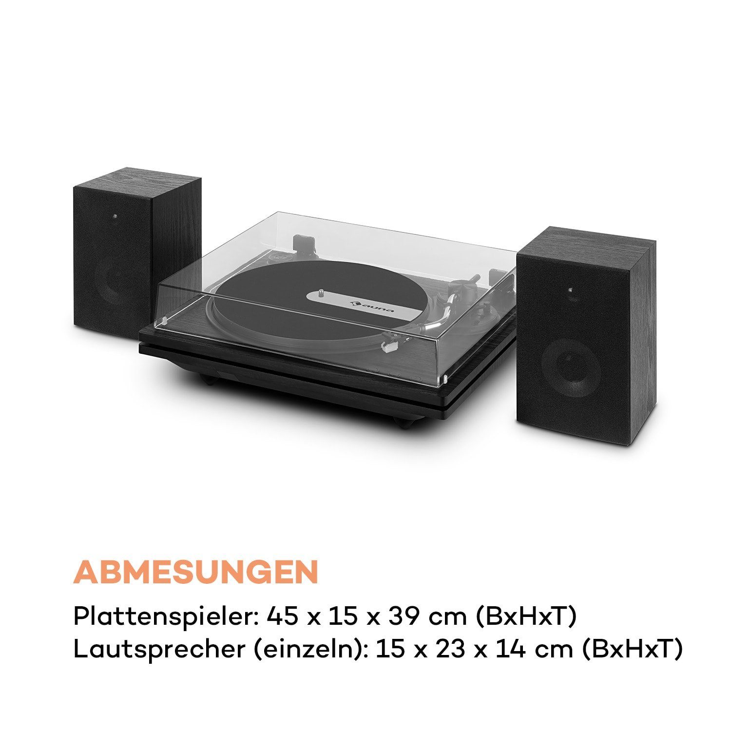 Auna TT-Play PLUS Plattenspieler (Riemenantrieb, Bluetooth, Schallplattenspieler mit Lautsprecher Vinyl Plattenspieler)