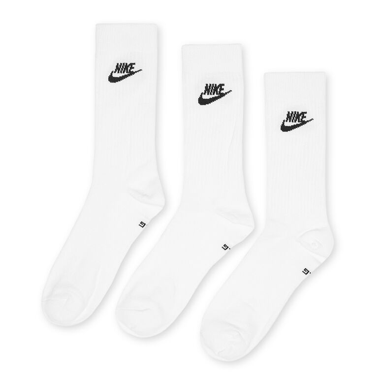 NIKE Sportswear Everyday Essential Crew Socks (3 Pack) white/black