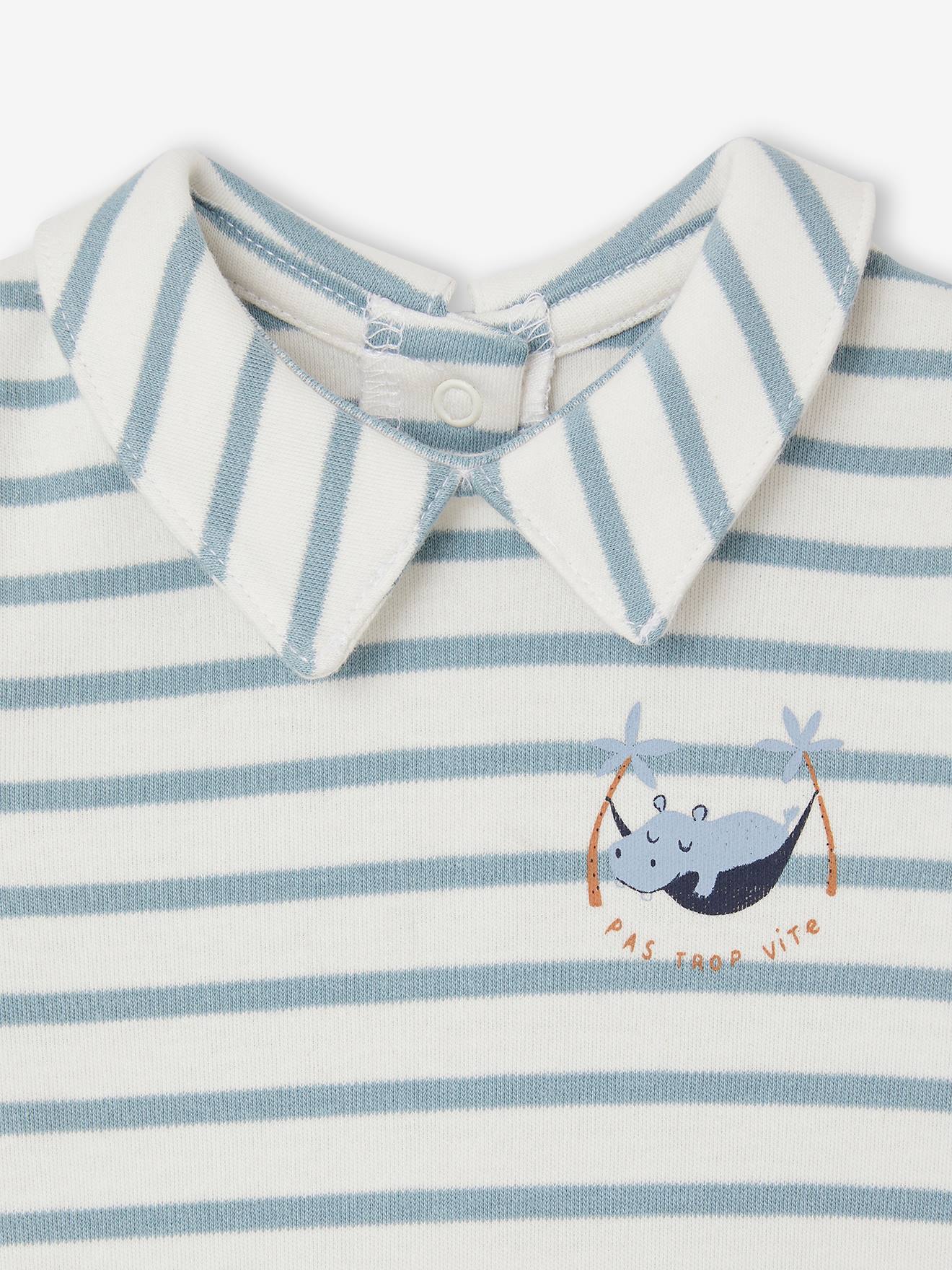 Vertbaudet Baby Jersey-Strampler Oeko-Tex - himmelblau