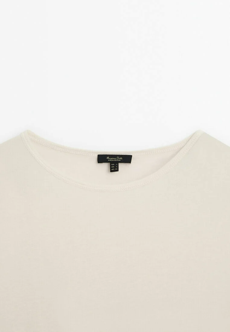 Massimo Dutti MANGA CORTA CON DETALLE - Camiseta básica