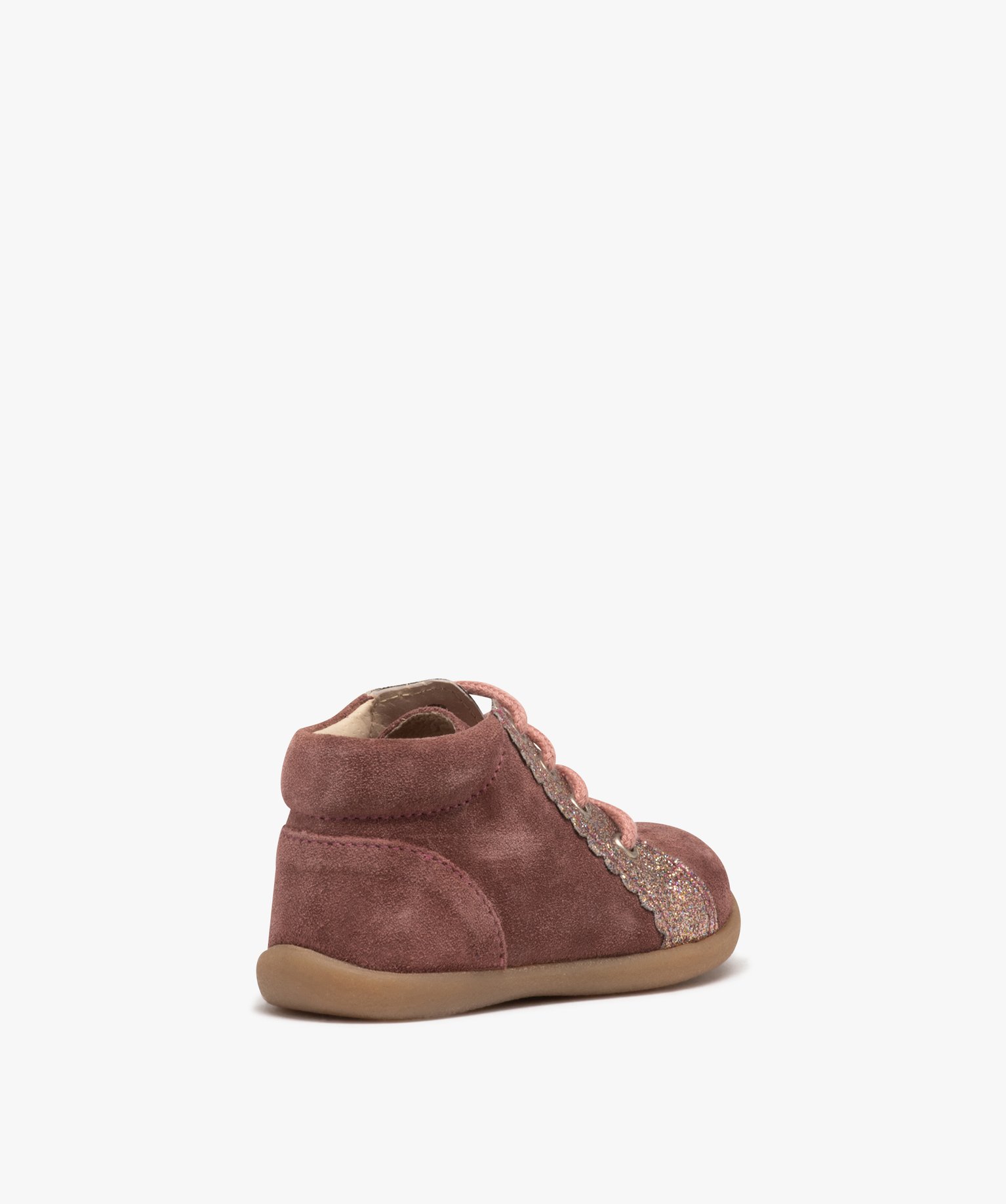 Chaussures premiers pas bébé fille unies en cuir suédé e... rose | GEMO