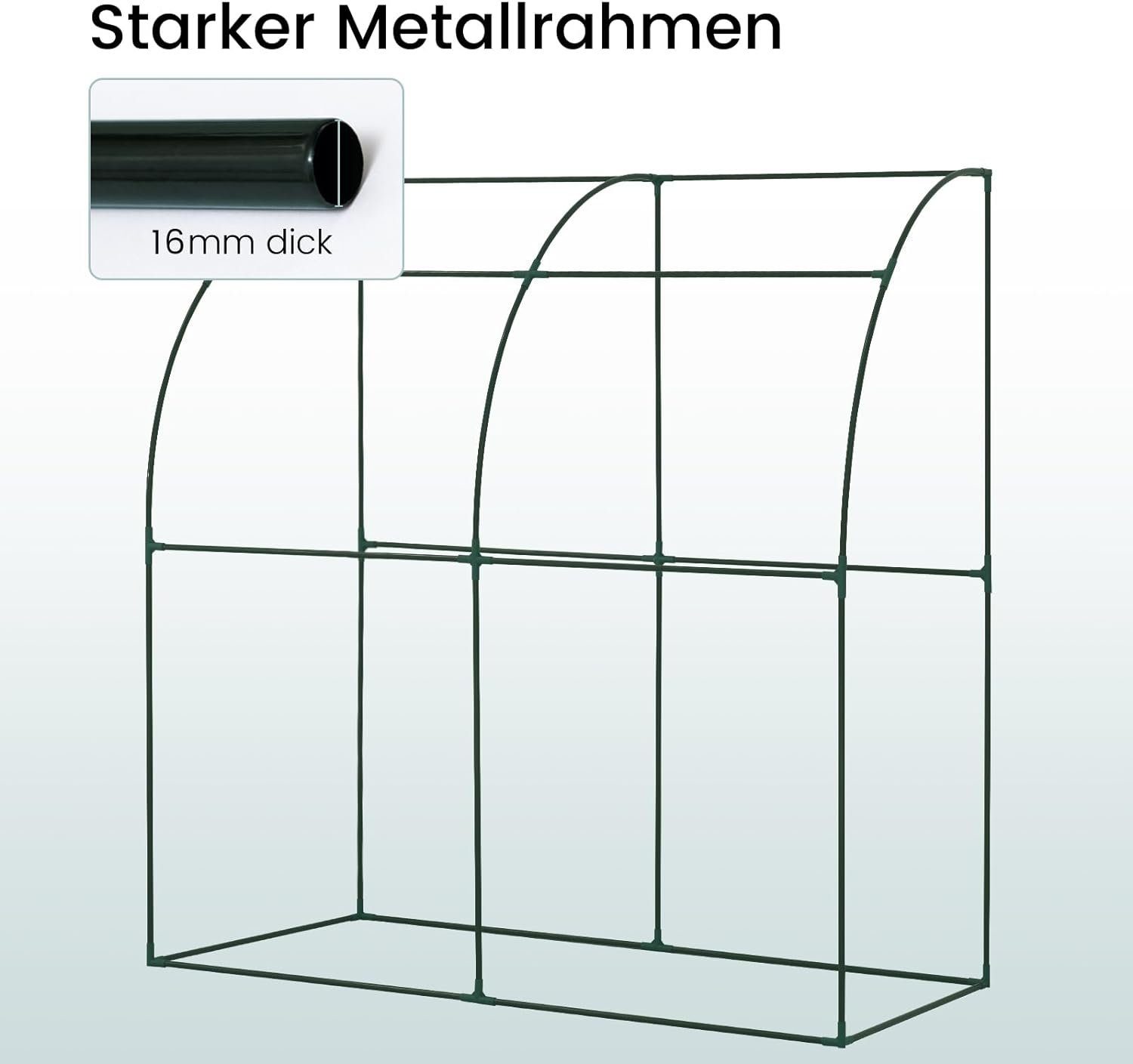 Woltu Gewächshaus, BxTxH: 200 x 100 x 210,00 cm, PE-Plane mit Rolltüren