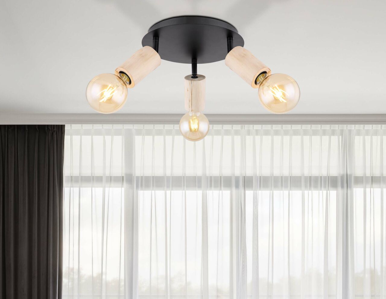 Globo Lighting - JOSEBA - Strahler Metall schwarz matt, 3x E27