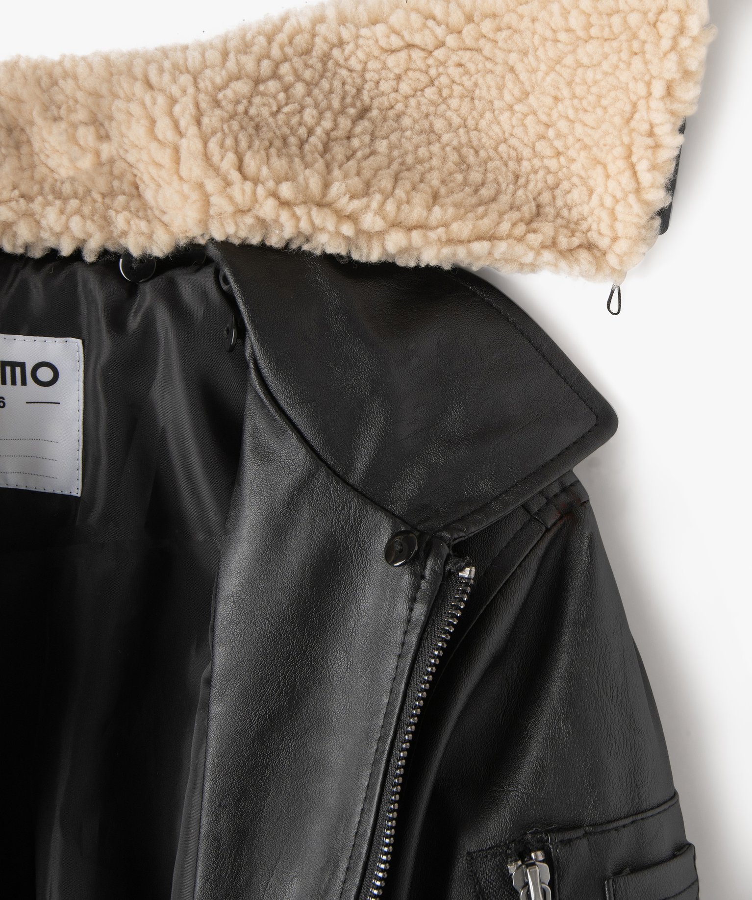 Blouson aviateur avec col en maille peluche Garçon noir | GEMO