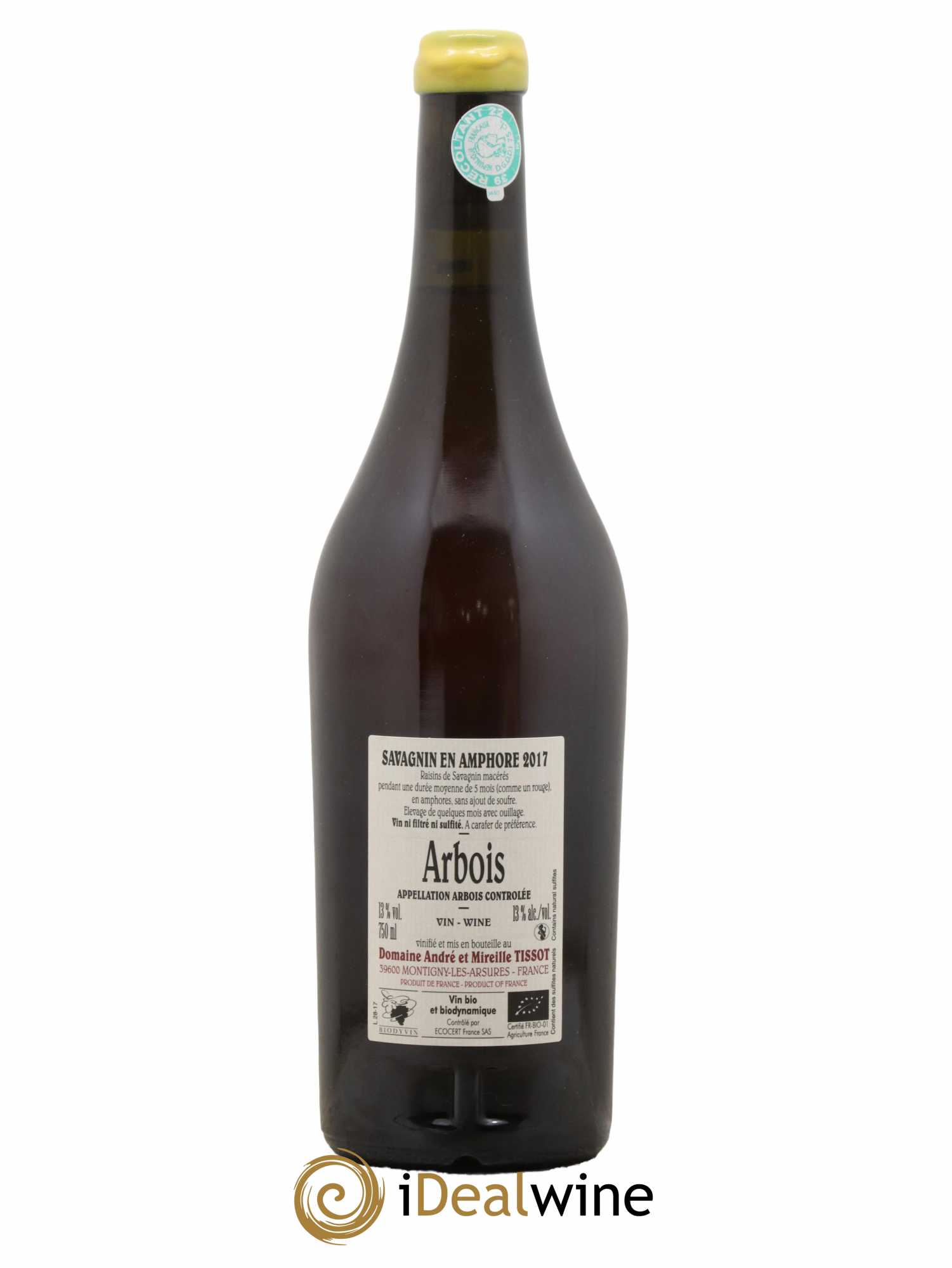 Arbois Savagnin En Amphore Bénédicte et Stéphane Tissot  2017 - Lot de 1 Bouteille