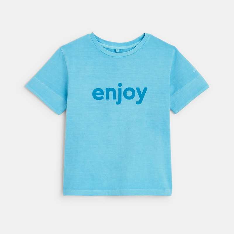 T-shirt bleu CONFETTI pigments naturels mixte