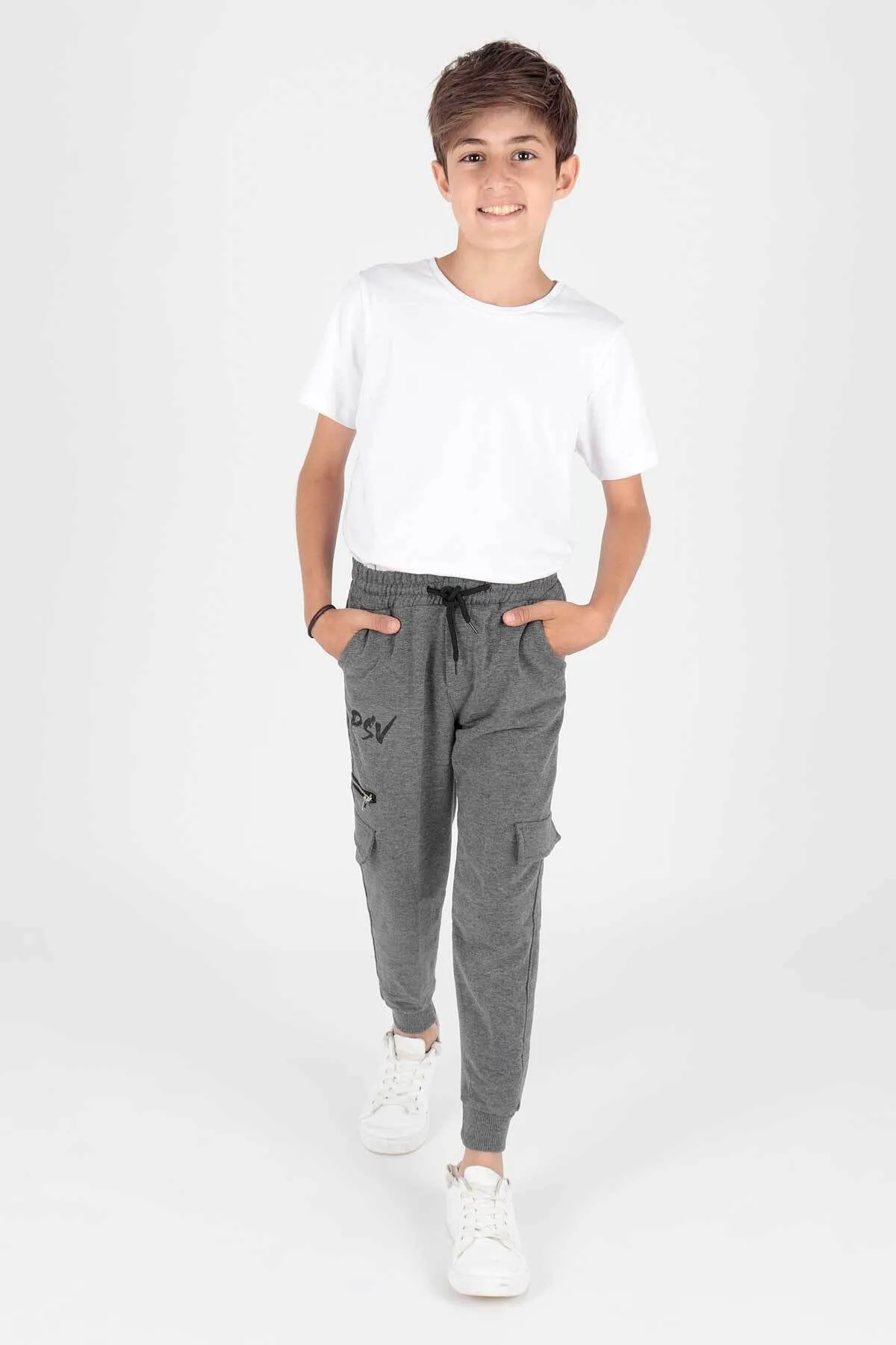 AHENGİM  Kids Ak2087 Herren-Jogginghose mit Psv-Reißverschluss und Bündchen