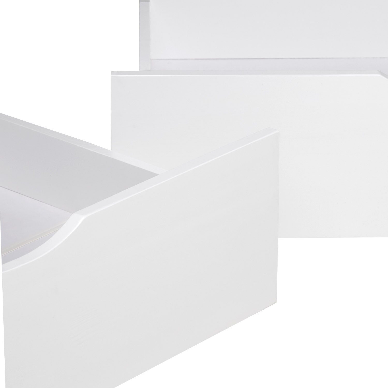 Homestyle4u Bettschubkasten Bettkasten Set 2 Schubladen Holz Aufbewahrung Weiß