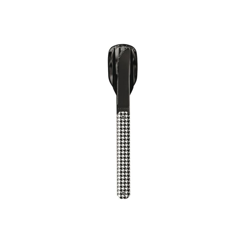 Akinod Magnetic Straight Cutlery 12H34 Black Mirror Tartan Bleu