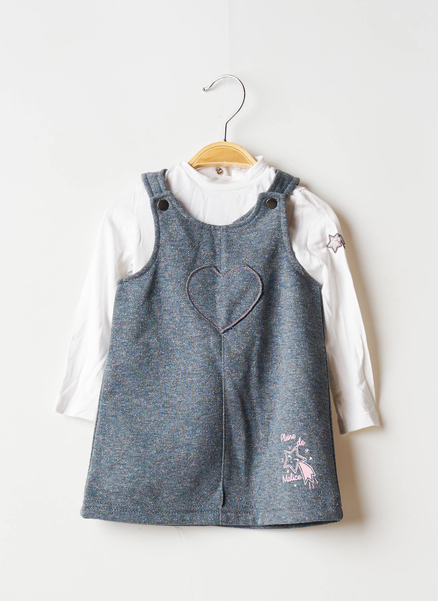 3 Pommes Ensembles Robe Fille couleur gris