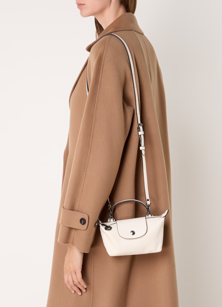 Geantă de mână din piele Longchamp Le Pliage Xtra, mărimea XS, cu curea de umăr detașabilă.