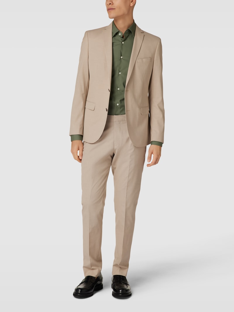 2-Knopf-Sakko mit Pattentaschen in beige