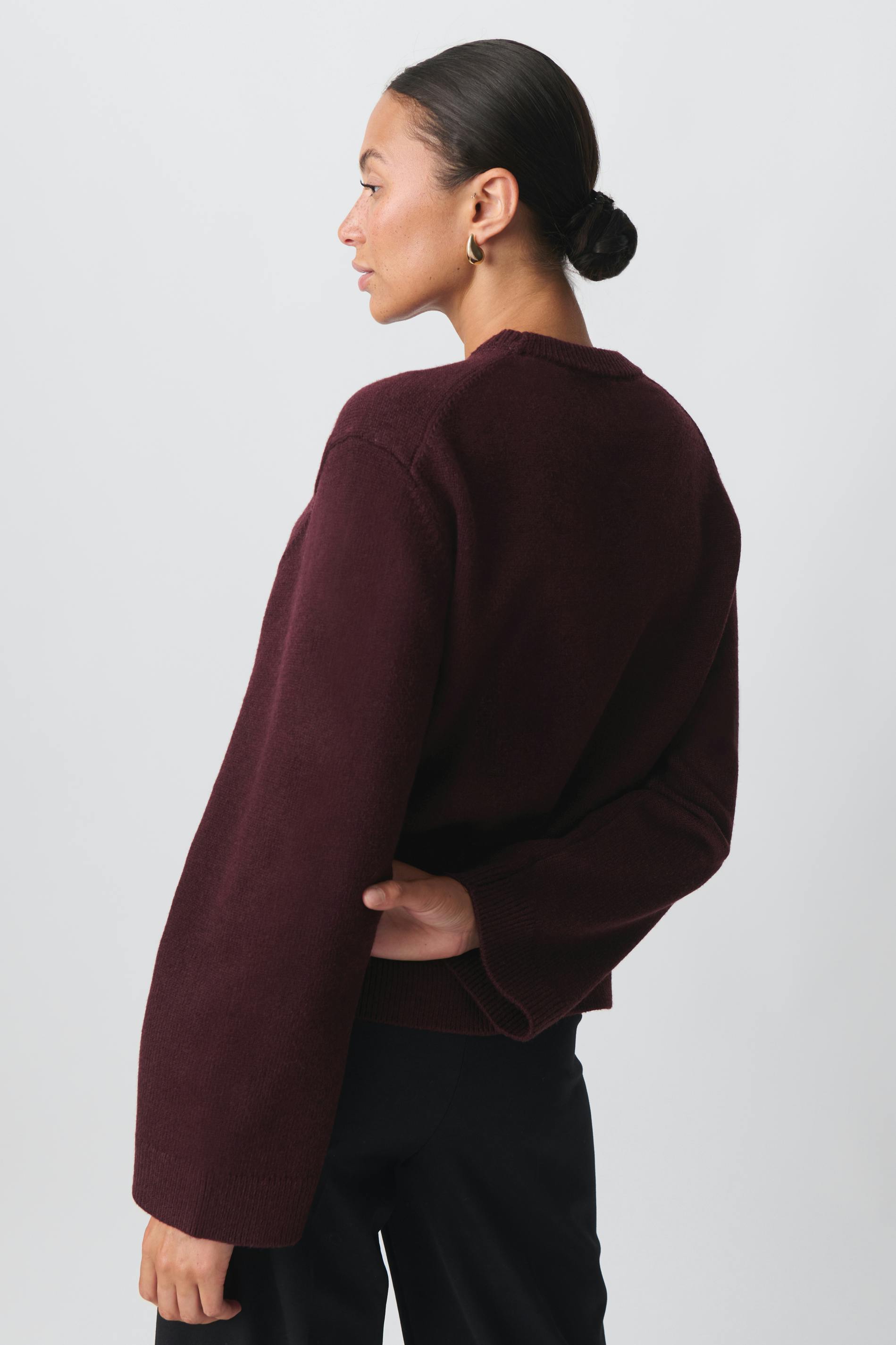 Knitted crew neck sweater
