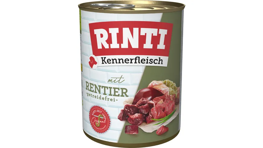 RINTI Hundenassfutter Kennerfleisch Rentier 800 g