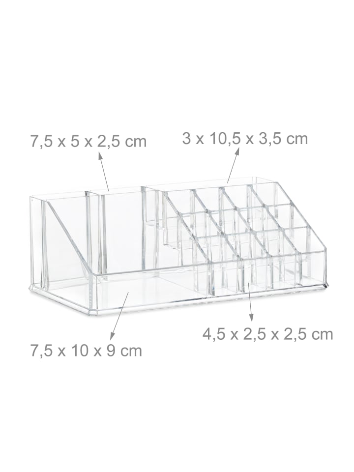 relaxdays 2x Makeup-Organizer in Transparent günstig kaufen onesize